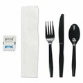 Razoredge BWK Six-Piece Utensil Cutlery Kit, Condiment & Fork & Knife & Napkin & Teaspoon, Black RA3209339